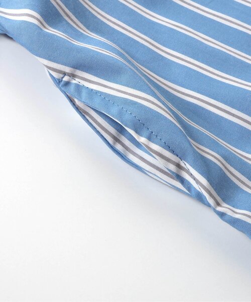 BREEZE(ブリーズ)の「【リンク/ジュニア対応】ノーカラーシャツワンピース(ワンピース・キッズ・ストライプ/オフホワイト/ブラック・90/100/110/120/130/140)」の19枚目の写真