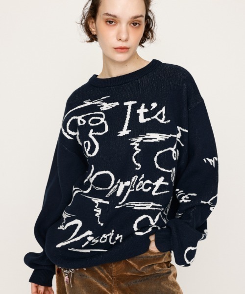 JQ LOGO MOTIF TOPS ジャガード ロゴモチーフ トップス 秋服 冬