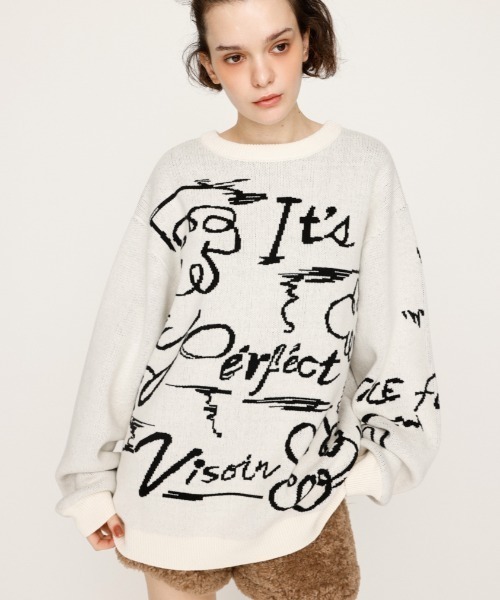 JQ LOGO MOTIF TOPS ジャガード ロゴモチーフ トップス 秋服 冬服