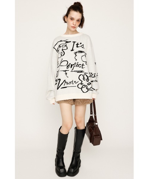 セール】JQ LOGO MOTIF TOPS ジャガード ロゴモチーフ トップス 秋服