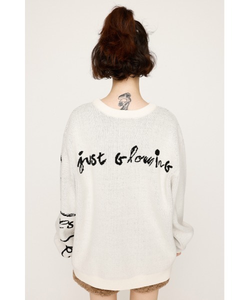 SLY（スライ）の「JQ LOGO MOTIF TOPS ジャガード ロゴモチーフ トップス 秋服 冬服（ニット/セーター・レディース・ピンク/オフホワイト/ネイビー・FREE）」の8枚目の写真