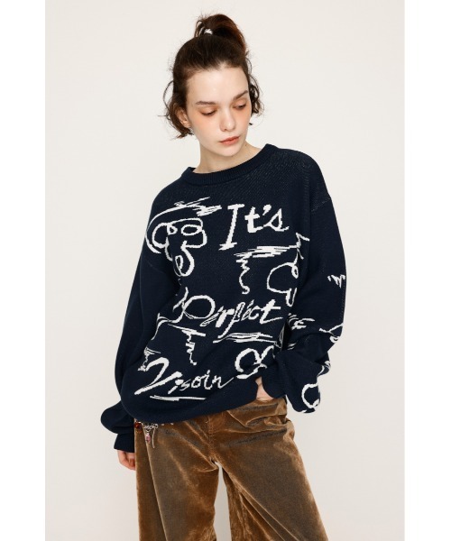 セール】JQ LOGO MOTIF TOPS ジャガード ロゴモチーフ トップス 秋服