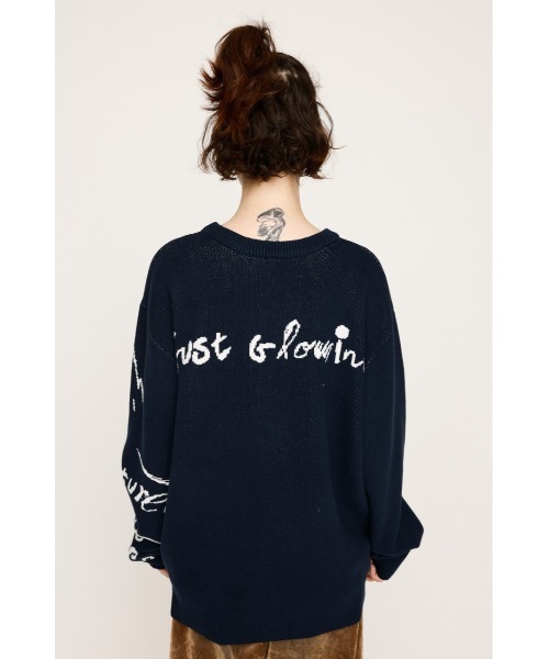 SLY（スライ）の「JQ LOGO MOTIF TOPS ジャガード ロゴモチーフ トップス 秋服 冬服（ニット/セーター・レディース・ピンク/オフホワイト/ネイビー・FREE）」の13枚目の写真