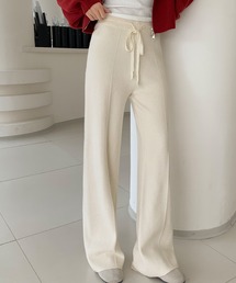 ニットパンツ 秋 冬 ロング イージーパンツ リラックスパンツ