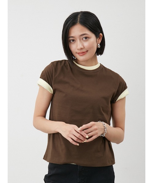 Mila Owen(ミラオーウェン)の「【セットアイテム】コットン100%レイヤード2PACK T(Tシャツ/カットソー・レディース・ブラック/グレー/ブラウン/ミント・F)」の4枚目の写真