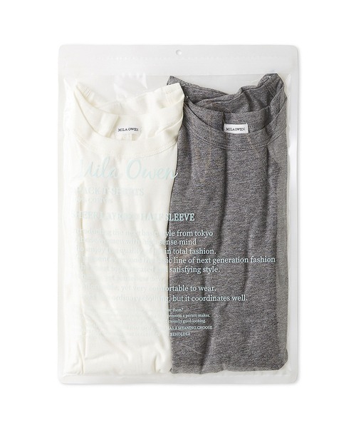 Mila Owen(ミラオーウェン)の「【セットアイテム】コットン100%レイヤード2PACK T(Tシャツ/カットソー・レディース・ブラック/グレー/ブラウン/ミント・F)」の19枚目の写真