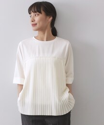 OPAQUE.CLIP（オペークドットクリップ）の「プリーツドッキングカットソー【洗濯機OK】（Tシャツ/カットソー）」