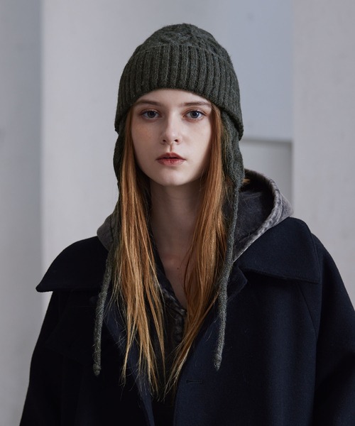 CLEL】Alpaca Blend Cable Knit Beanie / アルパカブレンド ケーブル