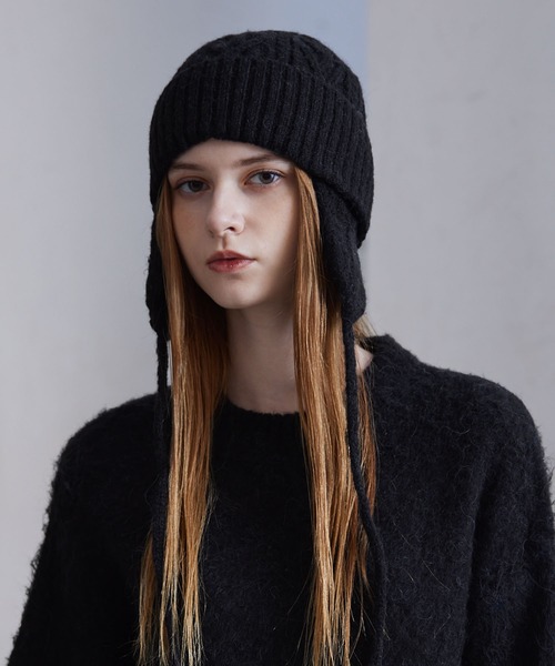 CLEL】Alpaca Blend Cable Knit Beanie / アルパカブレンド ケーブル