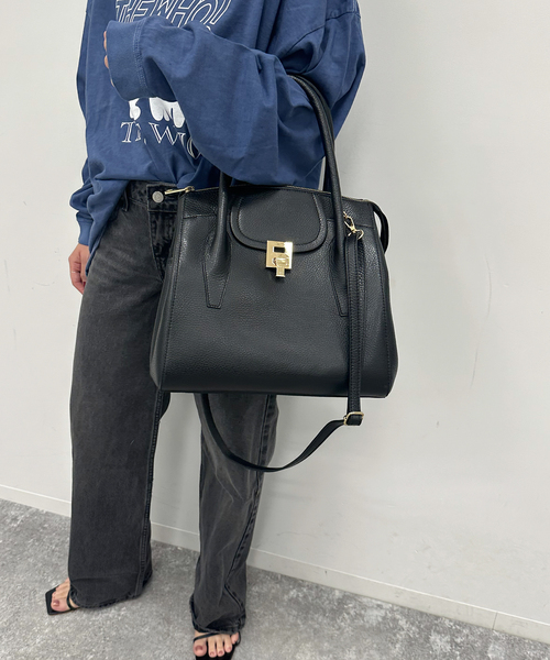 U by SPICK&SPAN(ユーバイスピックアンドスパン)の「《WEB限定追加9》MARLON /マルロン 2WAY TOTE BAG9(トートバッグ・レディース・ブラック・FREE)」の5枚目の写真