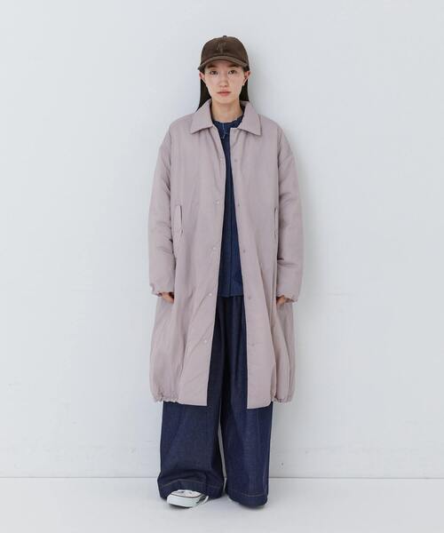 conges payes ADIEU TRISTESSE（コンジェ ペイエ アデュートリステス）の「中綿ステンカラーコート（ステンカラーコート・レディース・ブルーグリーン/ピンク・38）」の3枚目の写真