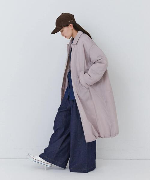 conges payes ADIEU TRISTESSE（コンジェ ペイエ アデュートリステス）の「中綿ステンカラーコート（ステンカラーコート・レディース・ブルーグリーン/ピンク・38）」の4枚目の写真