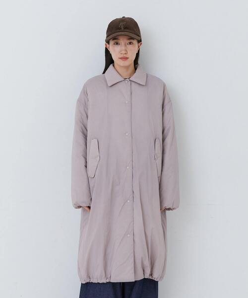 conges payes ADIEU TRISTESSE（コンジェ ペイエ アデュートリステス）の「中綿ステンカラーコート（ステンカラーコート・レディース・ブルーグリーン/ピンク・38）」の7枚目の写真