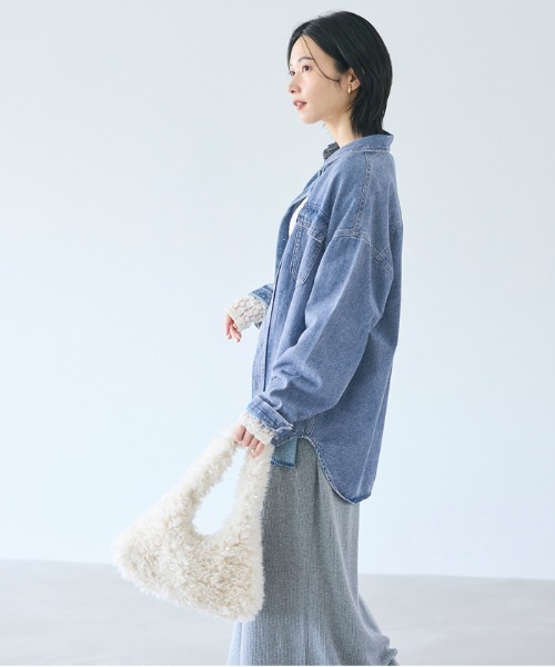coca（coca）（コカ）の「デニムシャツジャケット（デニムジャケット・レディース・ブルー・M/L/S）」の13枚目の写真