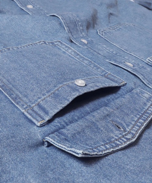 coca（coca）（コカ）の「デニムシャツジャケット（デニムジャケット・レディース・ブルー・M/L/S）」の15枚目の写真