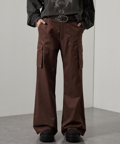 Alfred Alex】リベットセミフレアカーゴパンツ（カーゴパンツ