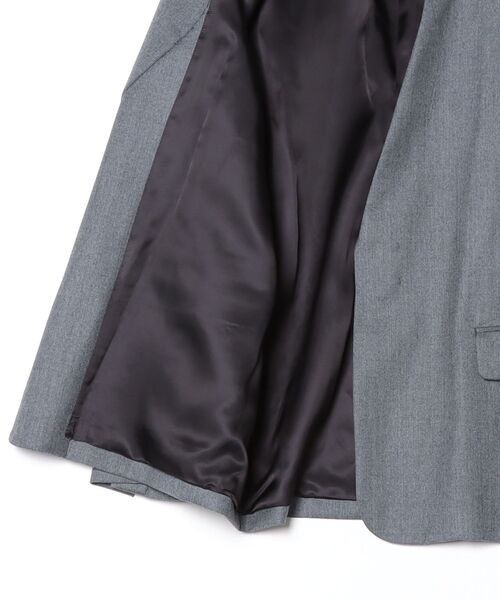 CINOH（チノ）の「SUPER 140S NO COLLAR JACKET（ノーカラージャケット・メンズ・ブラック/チャコールグレー・46）」の12枚目の写真