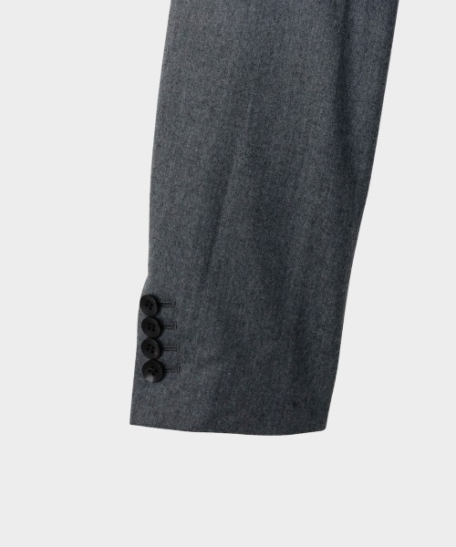 CINOH（チノ）の「SUPER 140S NO COLLAR JACKET（ノーカラージャケット・メンズ・ブラック/チャコールグレー・46）」の9枚目の写真