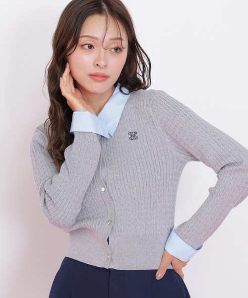 ◇衿付きミニケーブルカーディガン（ニット/セーター）｜JILL by JILL