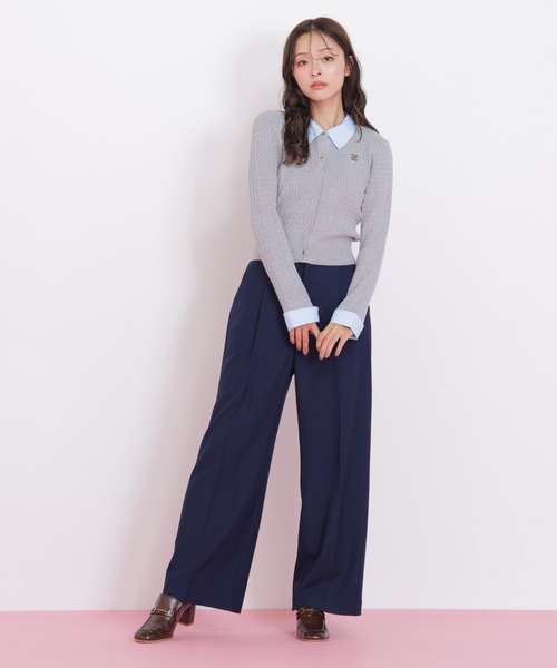 JILL by JILL STUART（ジルバイジルスチュアート）の「◇衿付きミニケーブルカーディガン（ニット/セーター・レディース・ネイビー/ピンク/グレー・FREE）」の8枚目の写真