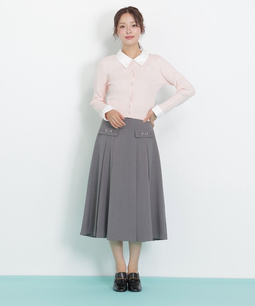 JILL by JILL STUART（ジルバイジルスチュアート）の「◇衿付きミニケーブルカーディガン（ニット/セーター・レディース・ネイビー/ピンク/グレー・FREE）」の14枚目の写真