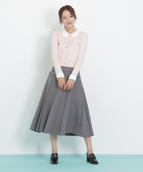 JILL by JILL STUART（ジルバイジルスチュアート）の「◇衿付きミニケーブルカーディガン（ニット/セーター・レディース・ネイビー/ピンク/グレー・FREE）」の15枚目の写真