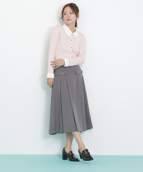 JILL by JILL STUART（ジルバイジルスチュアート）の「◇衿付きミニケーブルカーディガン（ニット/セーター・レディース・ネイビー/ピンク/グレー・FREE）」の16枚目の写真