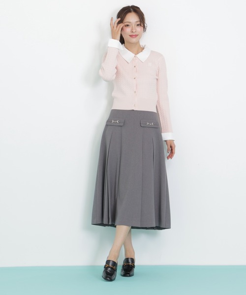 JILL by JILL STUART（ジルバイジルスチュアート）の「◇衿付きミニケーブルカーディガン（ニット/セーター・レディース・ネイビー/ピンク/グレー・FREE）」の17枚目の写真