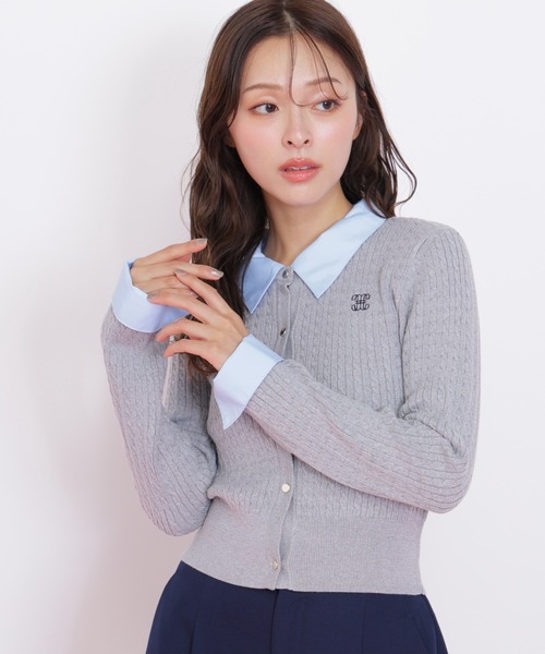 ◇衿付きミニケーブルカーディガン（ニット/セーター）｜JILL by JILL