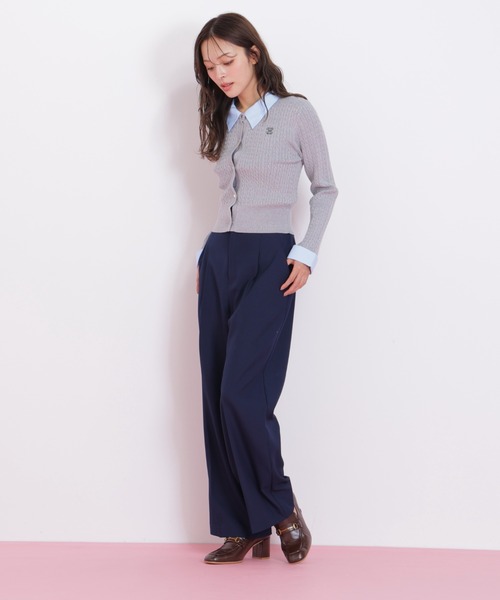 JILL by JILL STUART（ジルバイジルスチュアート）の「◇衿付きミニケーブルカーディガン（ニット/セーター・レディース・ネイビー/ピンク/グレー・FREE）」の11枚目の写真