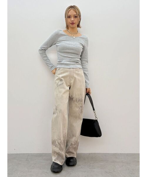 EVRIS(エヴリス)の「マーブルワイドデニムパンツ(デニムパンツ・レディース・ベージュ/ブラック・SMALL/MEDIUM)」の20枚目の写真