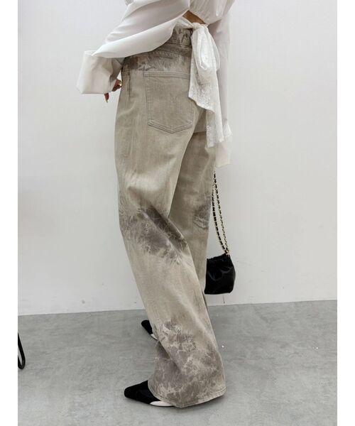 EVRIS(エヴリス)の「マーブルワイドデニムパンツ(デニムパンツ・レディース・ベージュ/ブラック・SMALL/MEDIUM)」の12枚目の写真