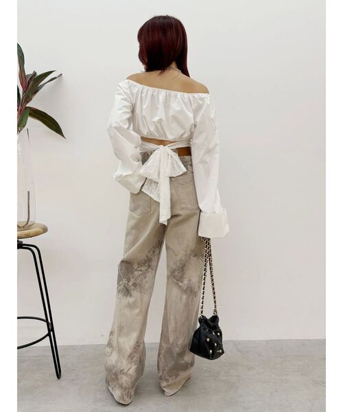 EVRIS(エヴリス)の「マーブルワイドデニムパンツ(デニムパンツ・レディース・ベージュ/ブラック・SMALL/MEDIUM)」の21枚目の写真