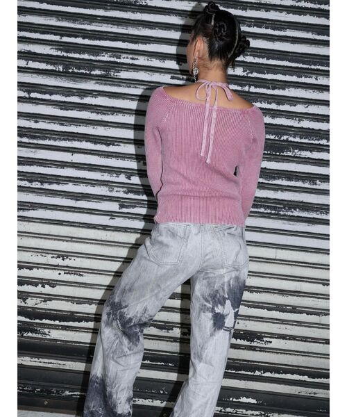 EVRIS(エヴリス)の「マーブルワイドデニムパンツ(デニムパンツ・レディース・ベージュ/ブラック・SMALL/MEDIUM)」の7枚目の写真