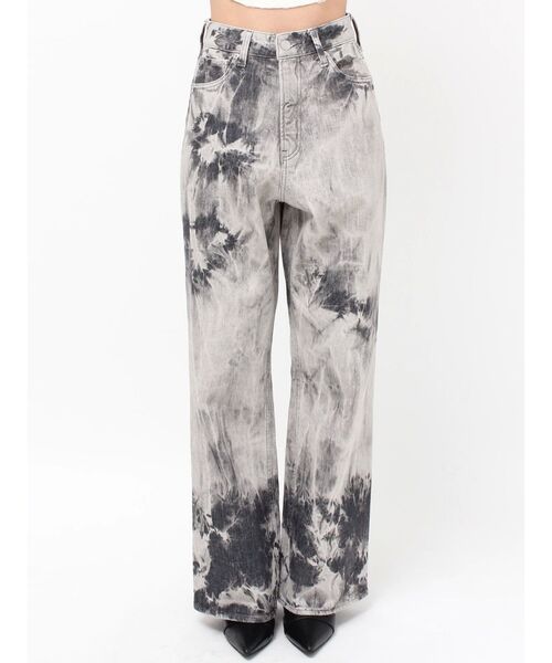 EVRIS(エヴリス)の「マーブルワイドデニムパンツ(デニムパンツ・レディース・ベージュ/ブラック・SMALL/MEDIUM)」の4枚目の写真