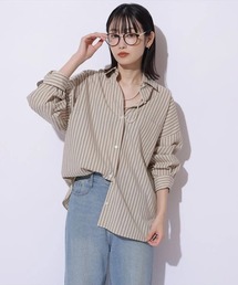 新品タグ付き！Mystradaオシャレシャツ Mystrada ストライプ シャツワンピース ベルト38 マイストラーダ