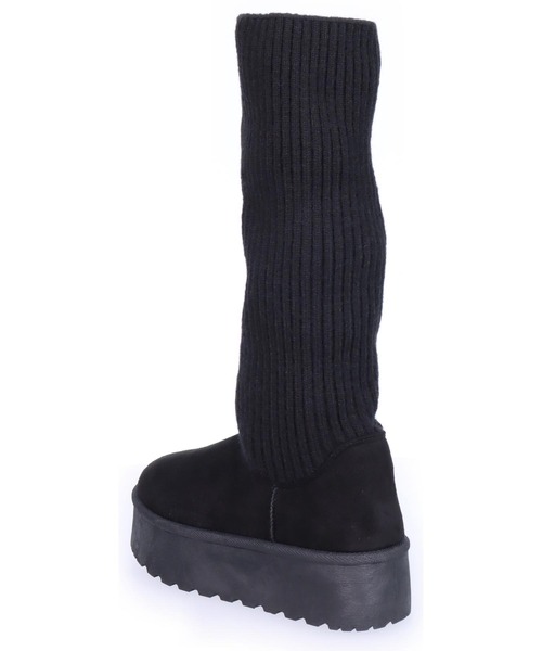 ANAP(アナップ)の「リブニットドッキング厚底ブーツ(ブーツ・レディース・ベージュ/ブラック・S/M/L/LL)」の12枚目の写真