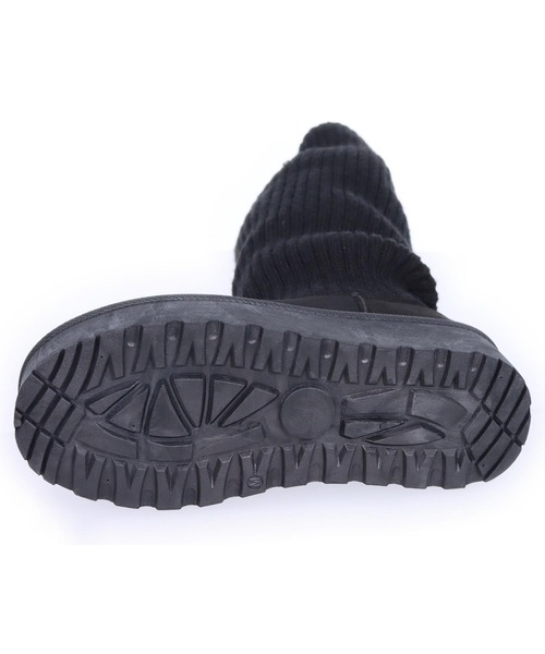 ANAP(アナップ)の「リブニットドッキング厚底ブーツ(ブーツ・レディース・ベージュ/ブラック・S/M/L/LL)」の14枚目の写真