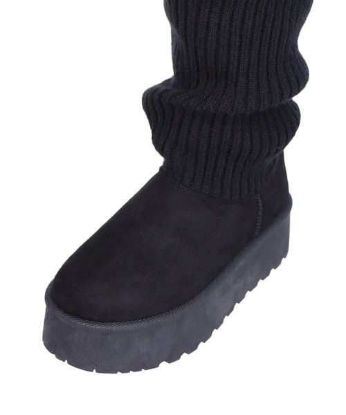 ANAP(アナップ)の「リブニットドッキング厚底ブーツ(ブーツ・レディース・ベージュ/ブラック・S/M/L/LL)」の15枚目の写真