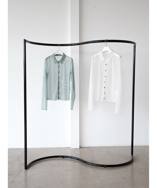 Katrin TOKYO(カトリーントーキョー)の「sheer mesh polo cardigan(シャツ/ブラウス・レディース・アイボリー/グリーン系・FREE/XS)」の3枚目の写真