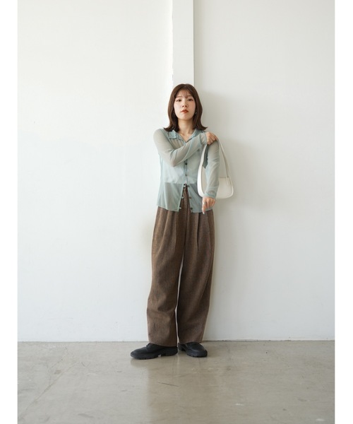 Katrin TOKYO(カトリーントーキョー)の「sheer mesh polo cardigan(シャツ/ブラウス・レディース・アイボリー/グリーン系・FREE/XS)」の17枚目の写真