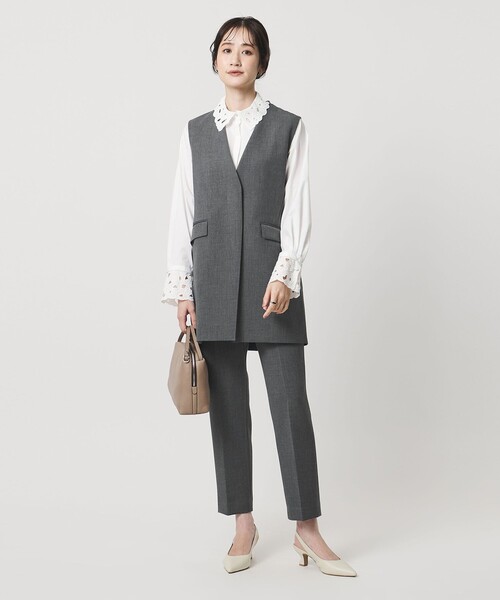 UNITED ARROWS（ユナイテッドアローズ）の「ダブルクロス ベスト ‐ウォッシャブル‐（ベスト・レディース・ネイビー/ダークグレー・FREE）」の4枚目の写真