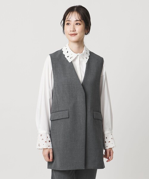 UNITED ARROWS ダブルクロス ベスト ウォッシャブルネイビー　ジレ ダブルクロス ベスト ‐ウォッシャブル‐（ベスト）｜UNITED ARROWS