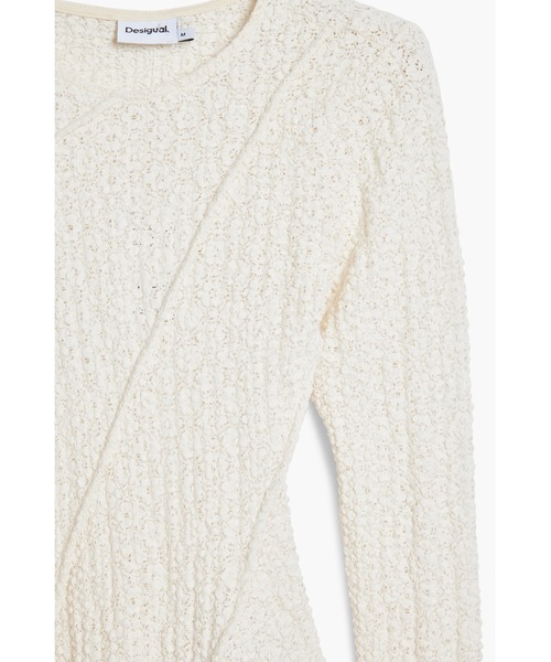 Desigual(デシグアル)の「アシンメトリーデザイン リブカットソー ブラック 白(Tシャツ/カットソー・レディース・ホワイト/ブラック・XS/XL/L/M/S)」の4枚目の写真