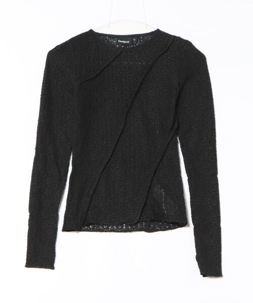 Desigual(デシグアル)の「アシンメトリーデザイン リブカットソー ブラック 白(Tシャツ/カットソー・レディース・ホワイト/ブラック・XS/XL/L/M/S)」の8枚目の写真