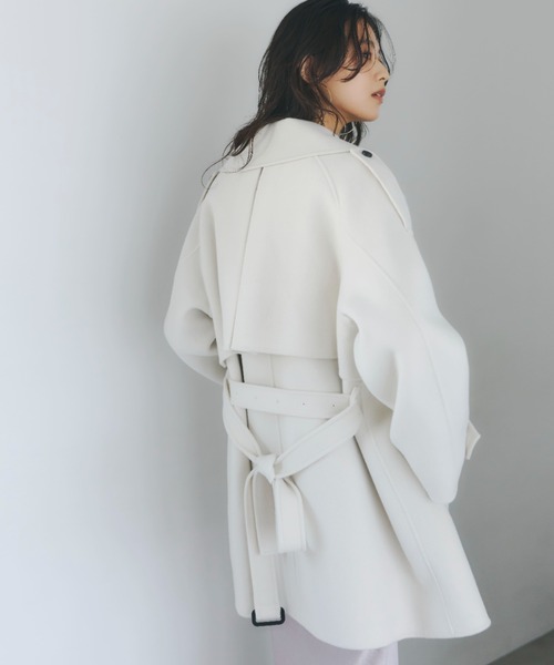 【即日発送！】美品 anuans アニュアンス リバーミドルトレンチコート アニュアンス anuans リバーミドルトレンチコート （CAMEL