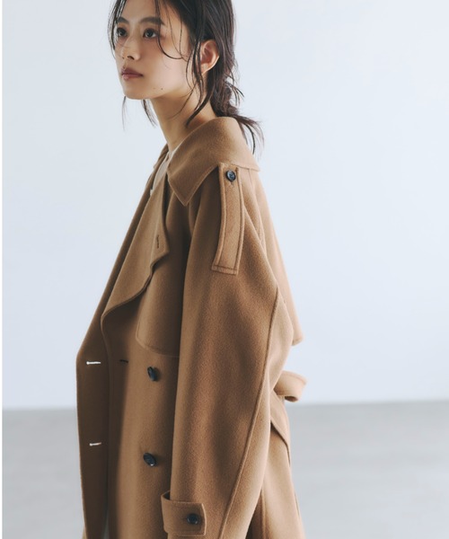 リバーウールミドルトレンチコート（トレンチコート）｜anuans