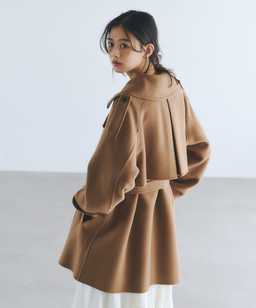 リバーウールミドルトレンチコート（トレンチコート）｜anuans（ア
