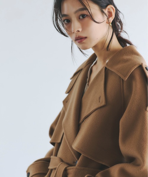 リバーウールミドルトレンチコート（トレンチコート）｜anuans（ア