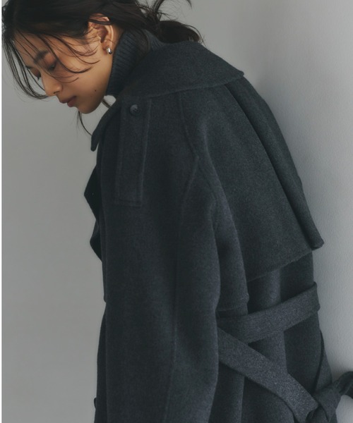 リバーウールミドルトレンチコート（トレンチコート）｜anuans